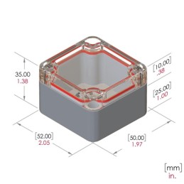 1 pcs : RB22P04C10G - BOX PLASTIC 2.05'L X 1.97'W