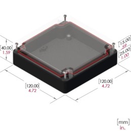 1 pcs : RB55P06C10B - BOX PLASTIC BLK/CLR