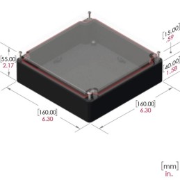 1 pcs : RB66P06C16B - BOX PLAS BLK/CLR 6.3'L X 6.3'W