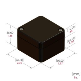 1 pcs : RB22P04B10B - BOX PLASTIC BLK 2.05'L X 1.97'W