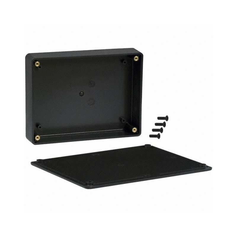 1 pcs : CU-3287 - BOX ABS BLACK 6.112'L X 4.612'W