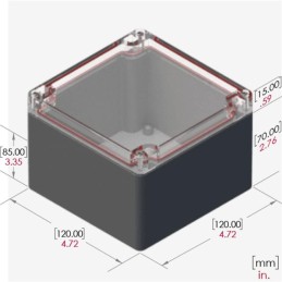 1 pcs : RB55P06C28G - BOX PLASTIC GRAY/CLR