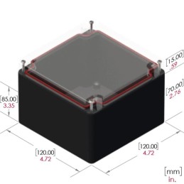 1 pcs : RB55P06C28B - BOX PLASTIC BLK/CLR