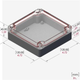 1 pcs : RB55P06C10G - BOX PLASTIC GRAY/CLR