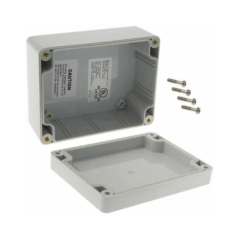 1 pcs : PN-1323 - BOX PLASTIC GRAY 4.53'L X 3.54'W