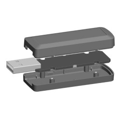 1 pcs : P3A-220805S - BOX ABS BLACK 2.25'L X 0.85'W