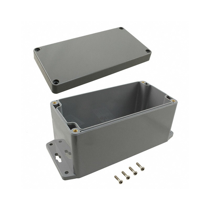 1 pcs : PN-1333-DGMB - BOX ABS GRAY 6.39'L X 3.25'W