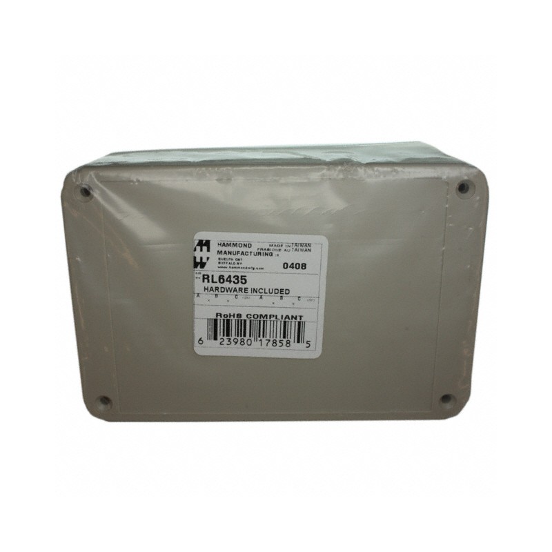 1 pcs : RL6435 - BOX PLASTIC GRAY 5.91'L X 3.94'W