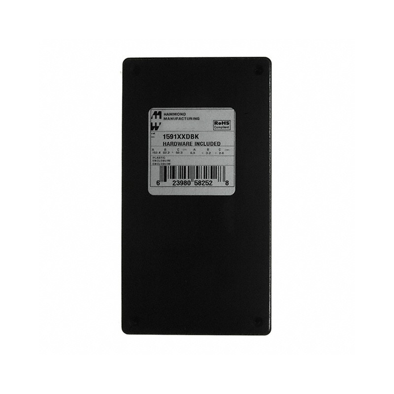 1 pcs : 1591XXDBK - BOX PLASTIC BLACK 6'L X 3.25'W