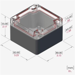 1 pcs : RB33P06C16G - BOX PLASTIC 3.23'L X 3.15'W