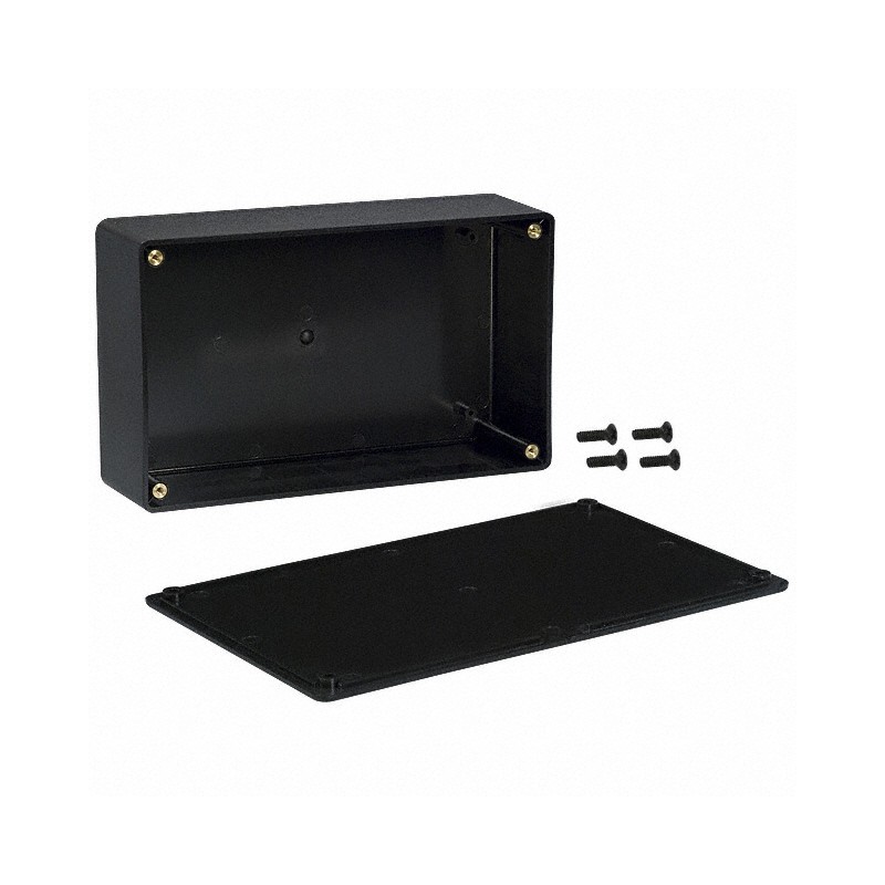 1 pcs : CU-3284 - BOX ABS BLACK 7.612'L X 4.612'W