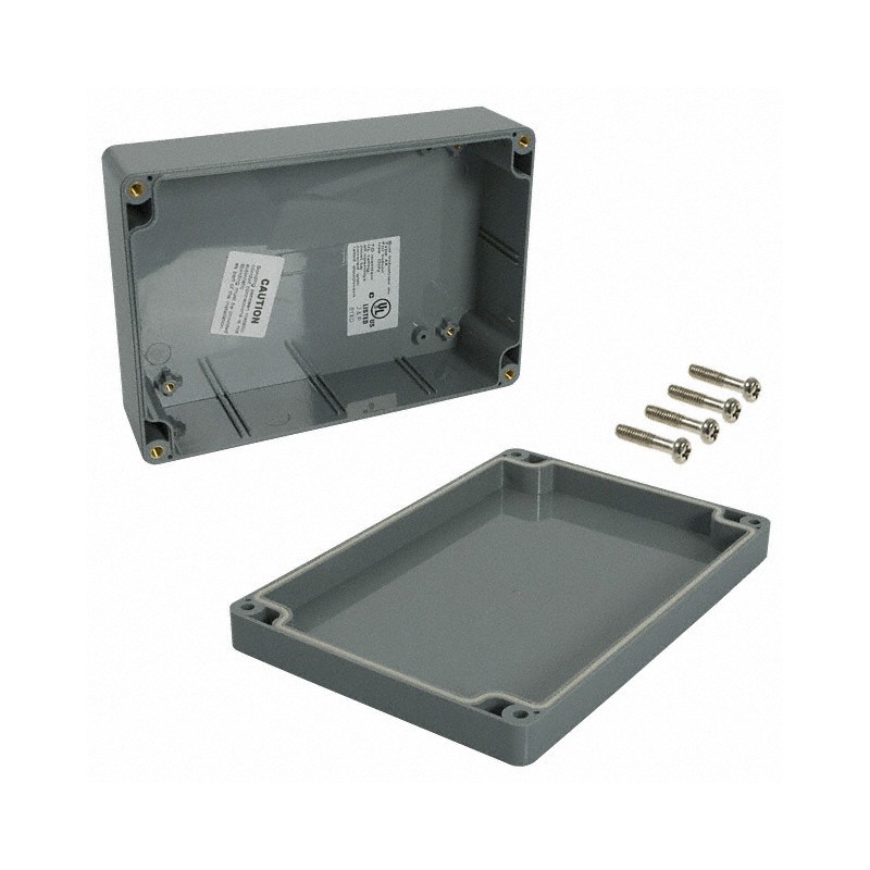 1 pcs : PN-1324-DG - BOX ABS GRAY 6.73'L X 4.76'W