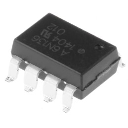 5 pcs - Broadcom, 6N136-300E DC Input Transistor Output Optocoupler, Surface Mount, 8-Pin PDIP