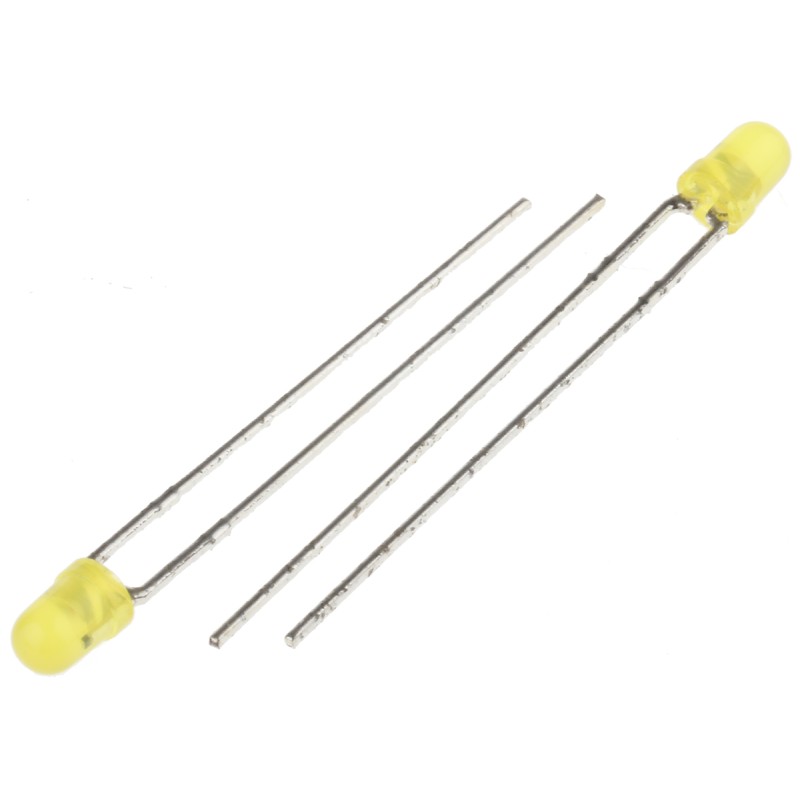5 pcs - Kingbright6 V Yellow LED 3mm Through Hole, L-934YD-5V