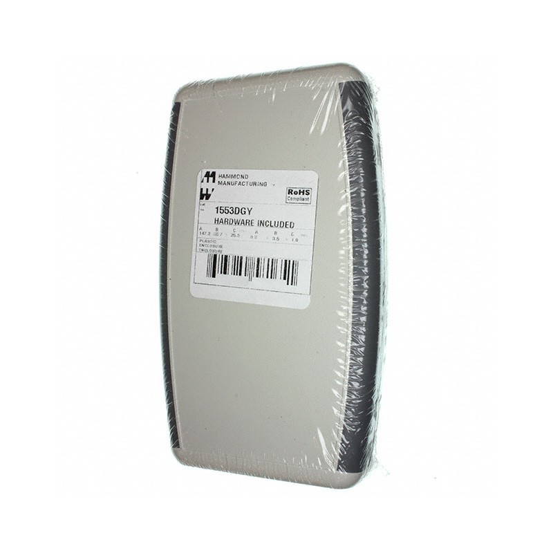 1 pcs : 1553DGY - BOX ABS GRAY 5.8'L X 3.50'W