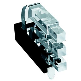 5 pcs - 1296.2613 MENTOR, PCB Mounted 3-Way Right Angle LED Light Pipe, Tri-Level-Row Clear Square Lens