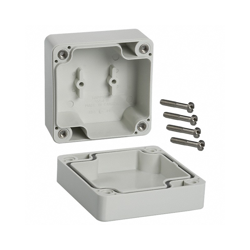 1 pcs : 1555BGY - BOX PC GRAY 2.56'L X 2.56'W