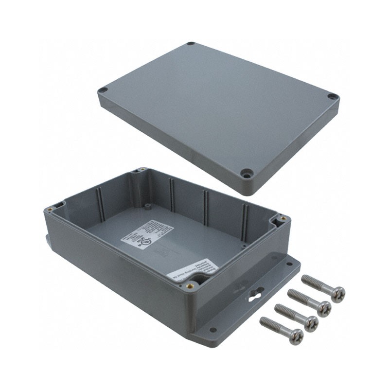 1 pcs : PN-1324-DGMB - BOX ABS GRAY 6.73'L X 4.76'W