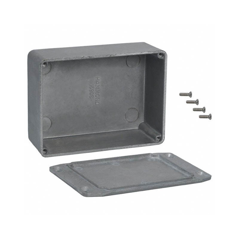 1 pcs : 1590SFL - BOX ALUM 4.34'L X 3.23'W