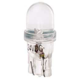 5 pcs - JKL Components White LED Indicator Lamp, 24V dc, Wedge Base, 10mm Diameter