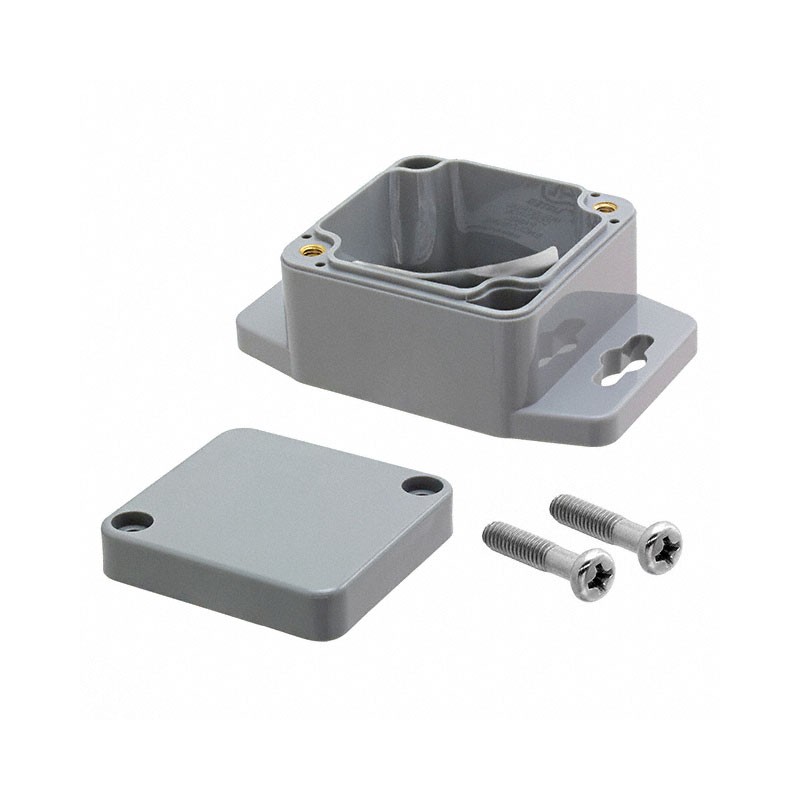 1 pcs : PN-1330-DGMB - BOX ABS GRAY 2.06'L X 1.99'W