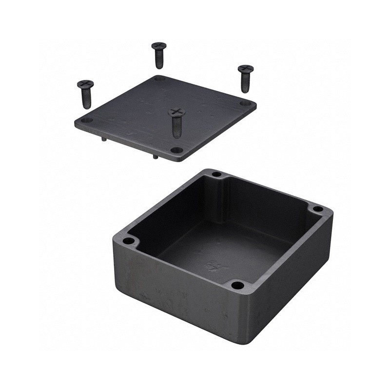 1 pcs : 1550QBK - BOX ALUM BLACK 2.36'L X 2.17'W