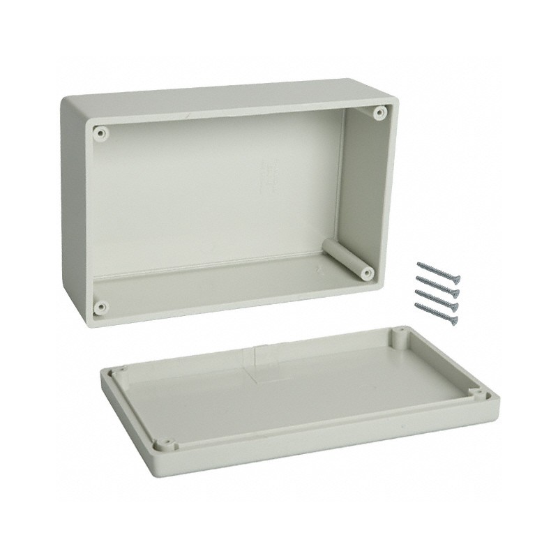 1 pcs : 1594ESGY - BOX PLASTIC GRAY 6.58'L X 4.21'W