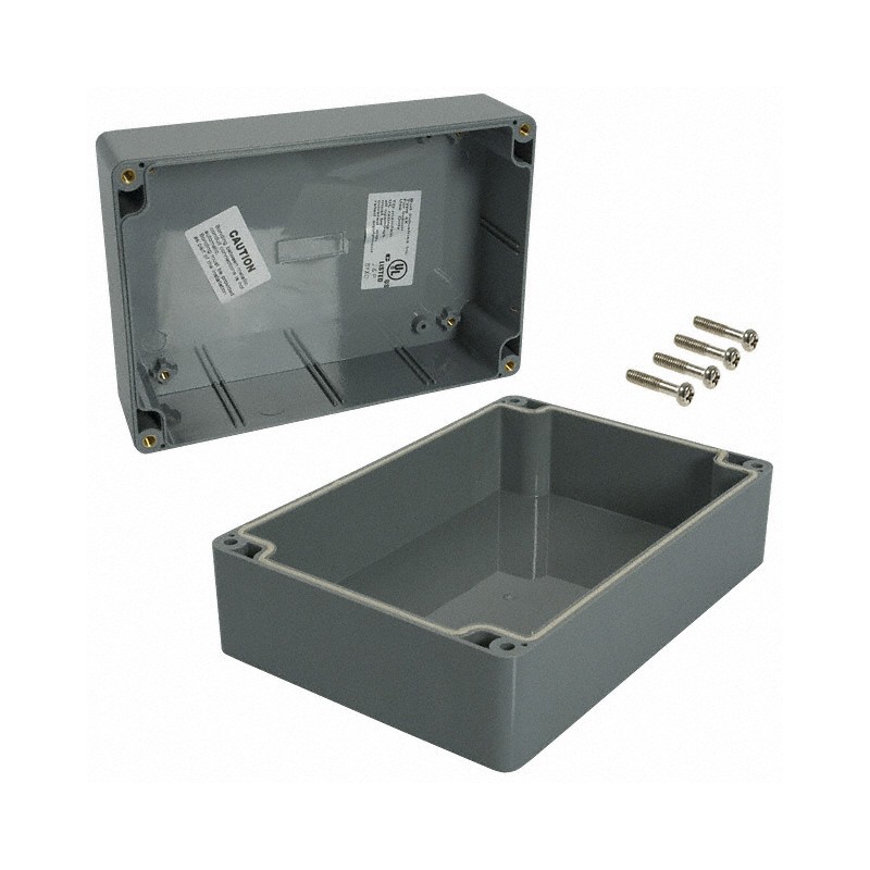 1 pcs : PN-1327-DG - BOX ABS GRAY 6.73'L X 4.76'W