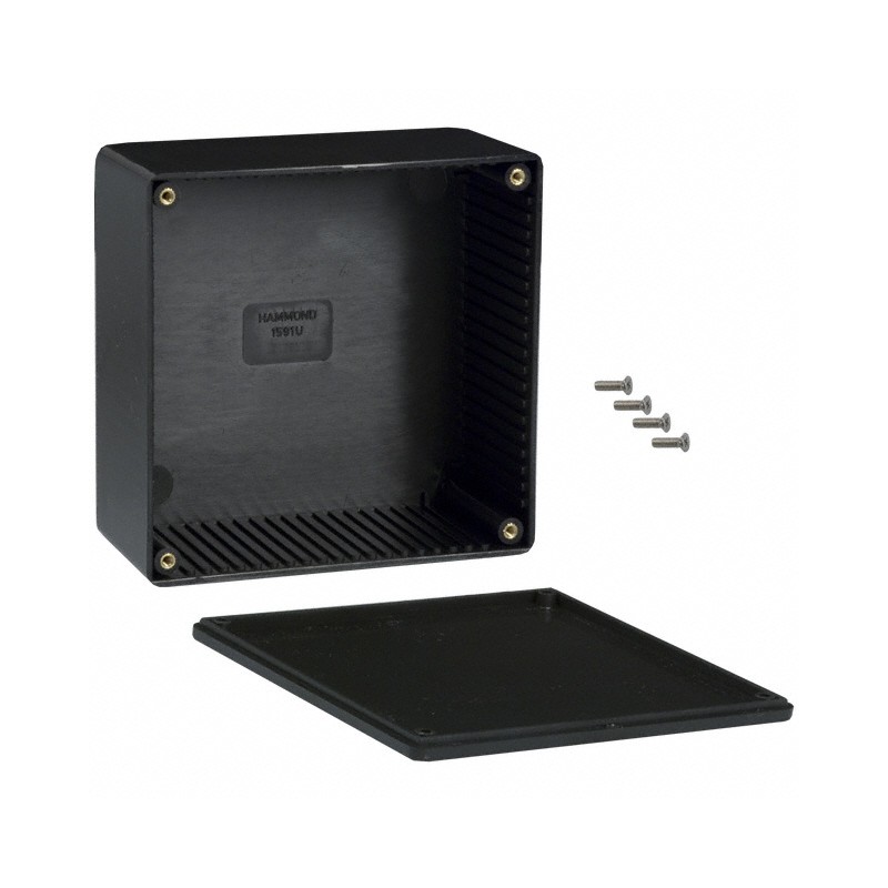 1 pcs : 1591UBK - BOX PLASTIC BLK 4.72'L X 4.72'W