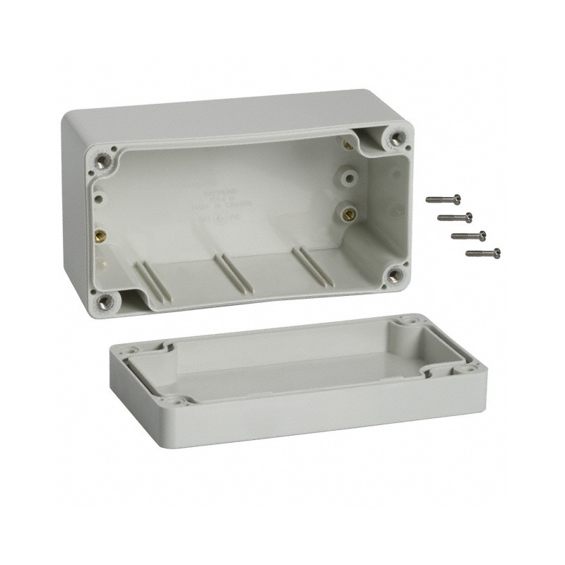 1 pcs : 1554DGY - BOX PC GRAY 4.72'L X 2.56'W