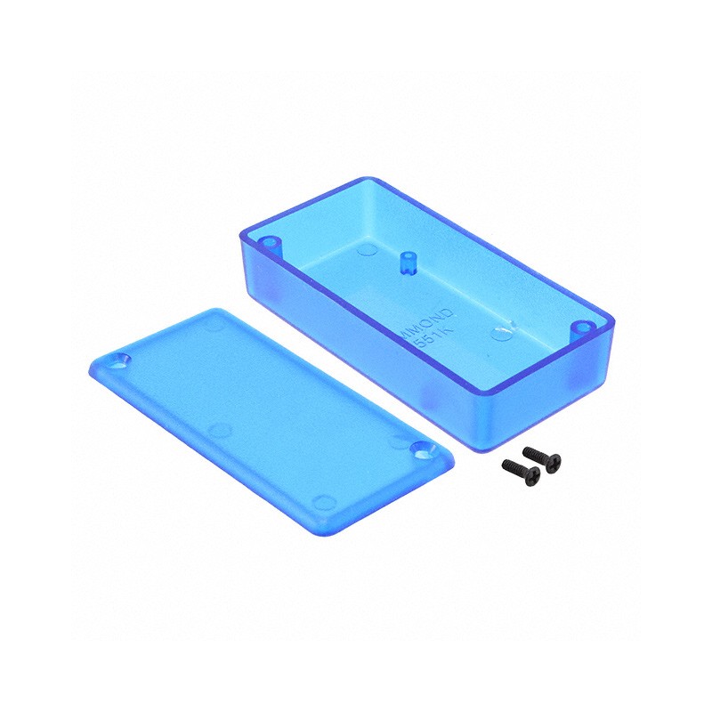 1 pcs : 1551KTBU - BOX ABS TRN BLUE 3.15'L X 1.58'W