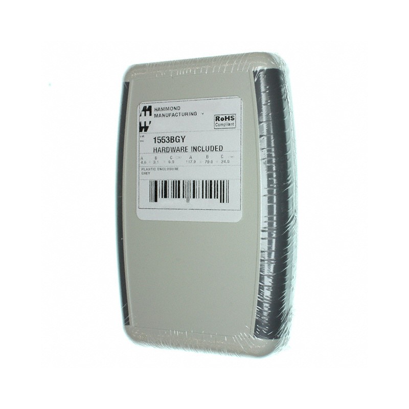 1 pcs : 1553BGY - BOX ABS GRAY 4.62'L X 3.11'W