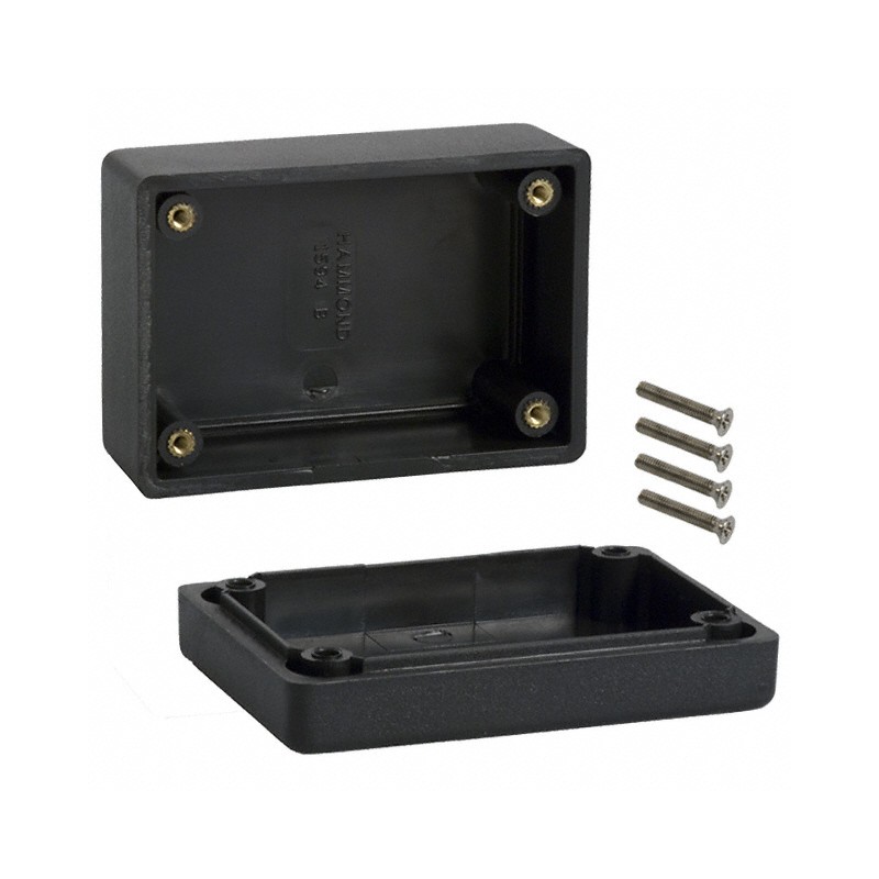 1 pcs : 1594BBK - BOX PLASTIC BLK 3.19'L X 2.21'W