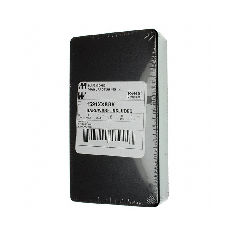 1 pcs : 1591XXBBK - BOX PLASTIC BLK 4.48'L X 2.49'W