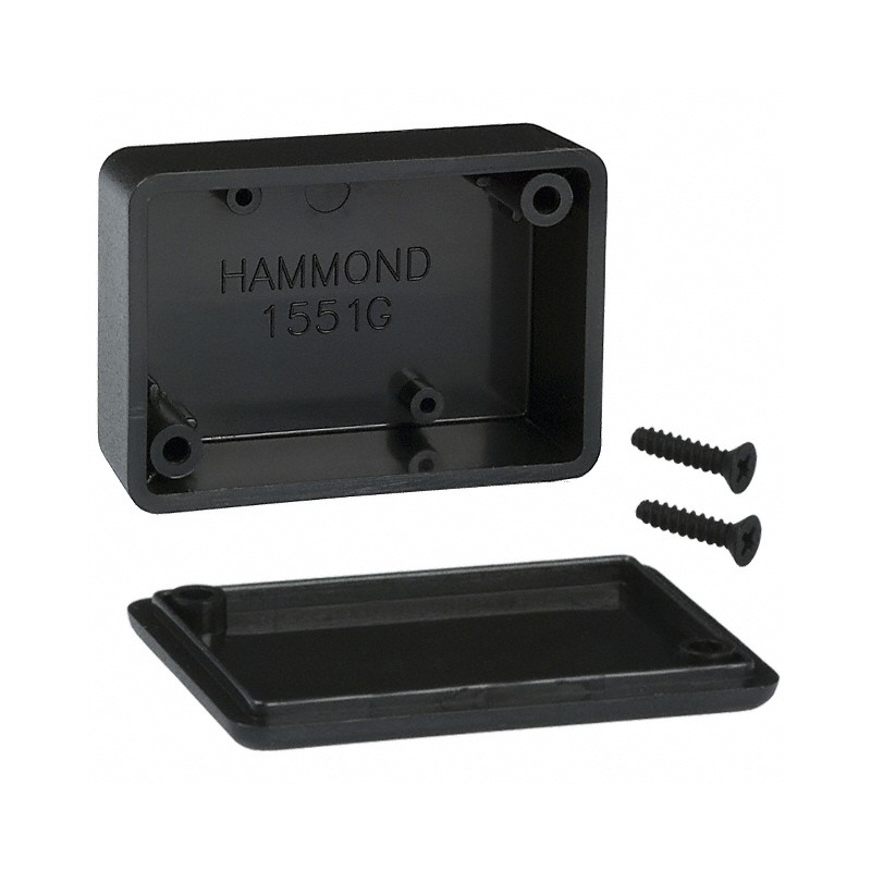 1 pcs : 1551GBK - BOX ABS BLACK 1.97'L X 1.38'W