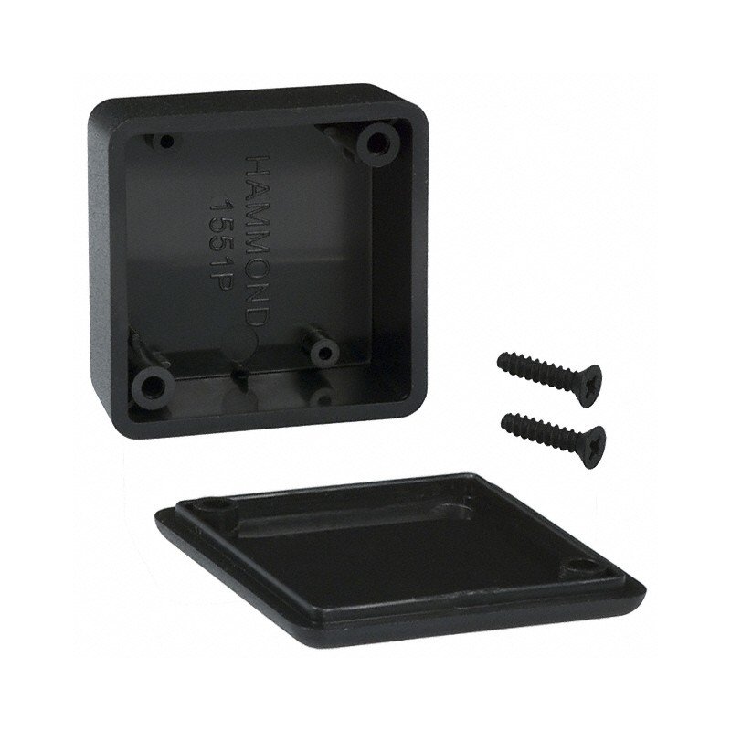 1 pcs : 1551PBK - BOX ABS BLACK 1.58'L X 1.58'W