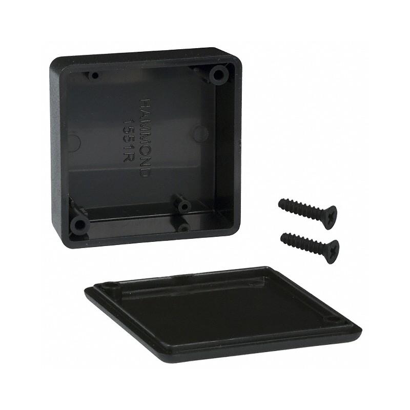 1 pcs : 1551RBK - BOX ABS BLACK 1.97'L X 1.97'W