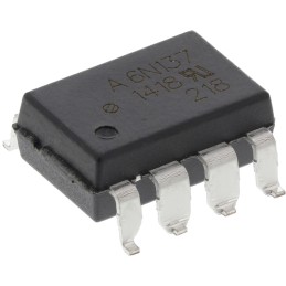5 pcs - Broadcom, 6N137-300E DC Input Transistor Output Optocoupler, Surface Mount, 8-Pin DIP