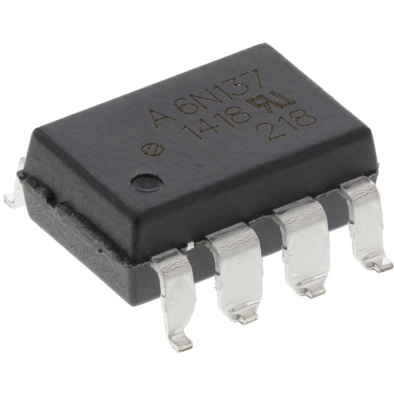 5 pcs - Broadcom, 6N137-300E DC Input Transistor Output Optocoupler, Surface Mount, 8-Pin DIP