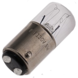 5 pcs - RS PRO BA15d Indicator Light, Clear, 130 V, 2000h