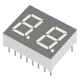 5 pcs - DA04-11SURKWA Kingbright 2 Digit 7-Segment LED Display, CA Red 54 mcd RH DP 10mm