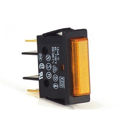 5 pcs - Molveno B7 Series Amber Neon Panel Mount Indicator, 240V, 22 x 30mm Mounting Hole Size