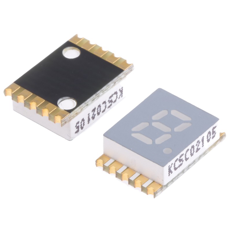 5 pcs - KCSC02-105 Kingbright 7-Segment LED Display, CC Red 30 mcd RH DP 5.1mm