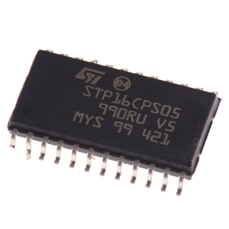 5 pcs - STMicroelectronics STP16CPS05MTR LED Driver IC, 3 - 5.5 V ac 100mA 24-Pin SOIC