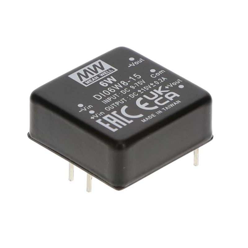 1 pcs : DI06W8-15 - I/P: 9-75VDCO/P:15V 200MA,1'*1'