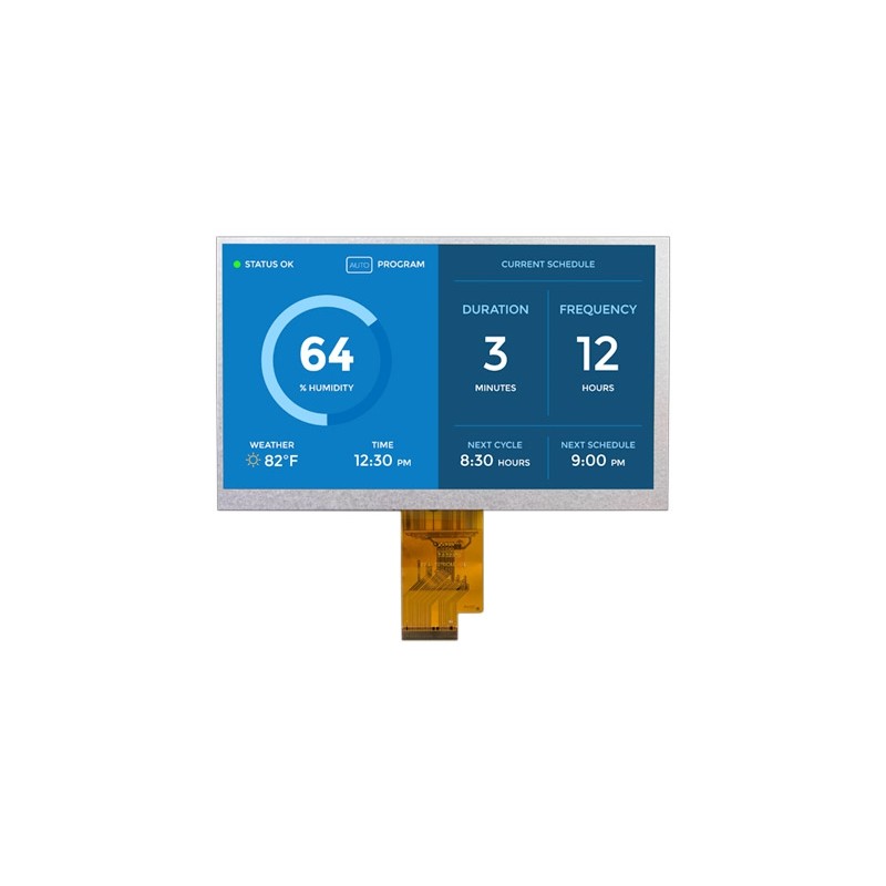 50 pcs - Displaytech DT070DTFT-IPS-HB IPS TFT LCD Colour Display, 7in, 1024 x 600pixels