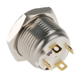 20 pcs - RS PRO Illuminated Push Button Switch, Momentary, Panel Mount, 16mm Cutout, SPST, White LED, 36V dc, IP67