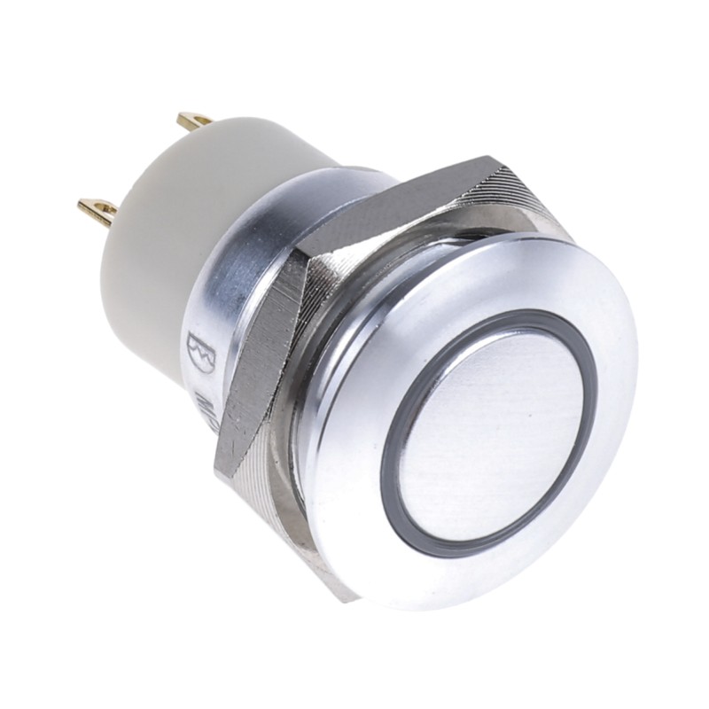 20 pcs - RS PRO Illuminated Push Button Switch, Latching, Panel Mount, 16mm Cutout, SPST, Green LED, 36V dc, IP67