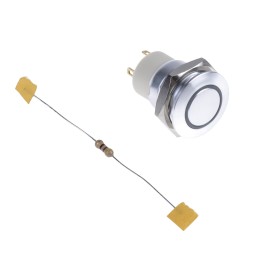 20 pcs - RS PRO Illuminated Push Button Switch, Latching, Panel Mount, 16mm Cutout, SPST, Green LED, 36V dc, IP67