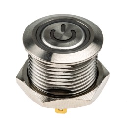 20 pcs - RS PRO Illuminated Push Button Switch, Momentary, Panel Mount, 16mm Cutout, SPST, White LED, 36V dc, IP67